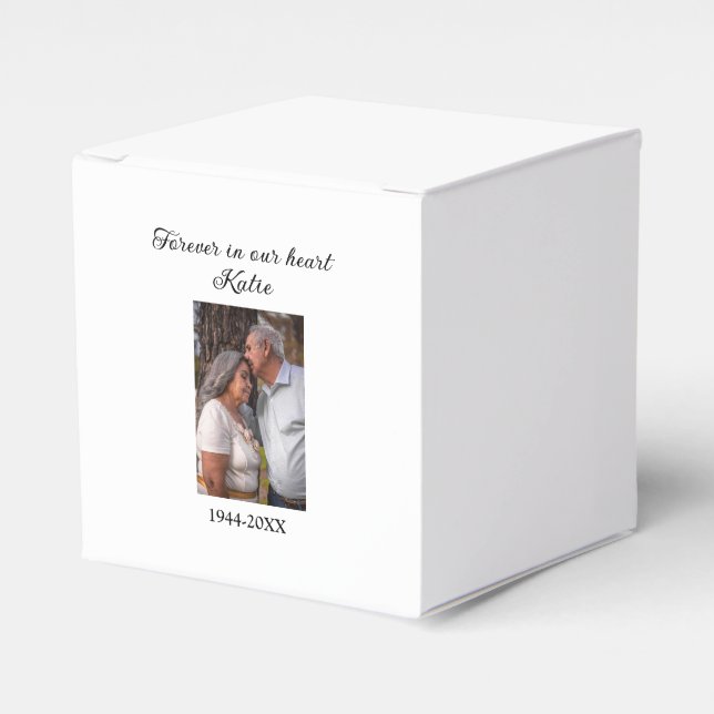 simple Add your photo text memorial keepsake Favour Box (Front Side)