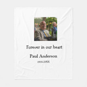 simple Add your photo text memorial keepsake Fleece Blanket