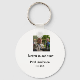 simple Add your photo text memorial keepsake Key Ring
