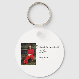simple Add your photo text memorial keepsake Key Ring