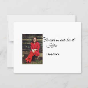simple Add your photo text memorial keepsake Postcard