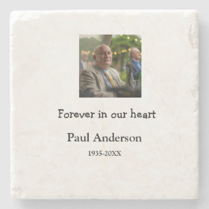 simple Add your photo text memorial keepsake Stone Coaster