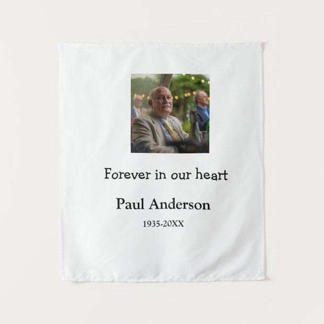 simple Add your photo text memorial keepsake Tapestry (Front)