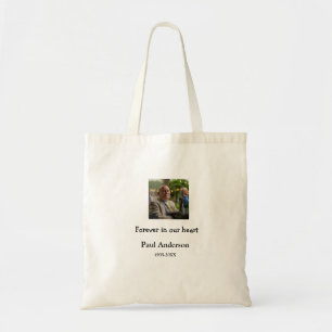 simple Add your photo text memorial keepsake Tote Bag