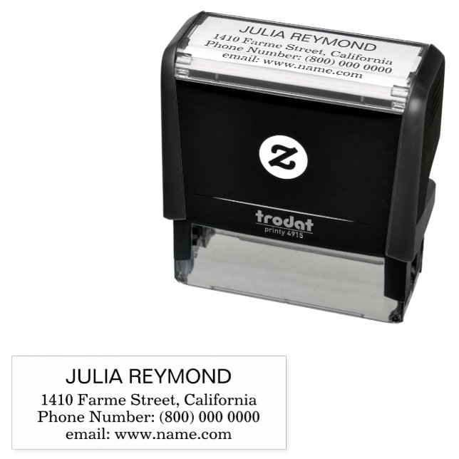Simple Address Information Self-inking Stamp (In Situ)