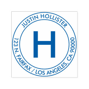 Simple Address & Initial Monogram Self-inking Stamp