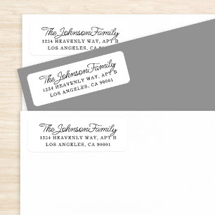 Simple Address Label Black and White Return Address Label