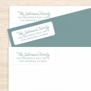Simple Address Label Slate Blue on White Return Address Label