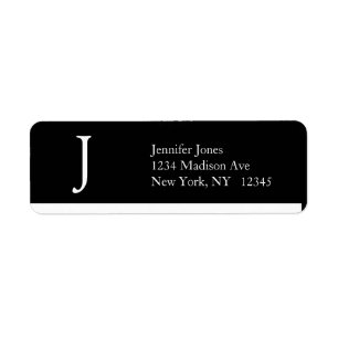 Simple Address Labels Monogram Modern Design