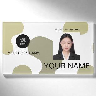 Simple Aesthetic Abstract Pattern Custom NamePhoto Name Tag