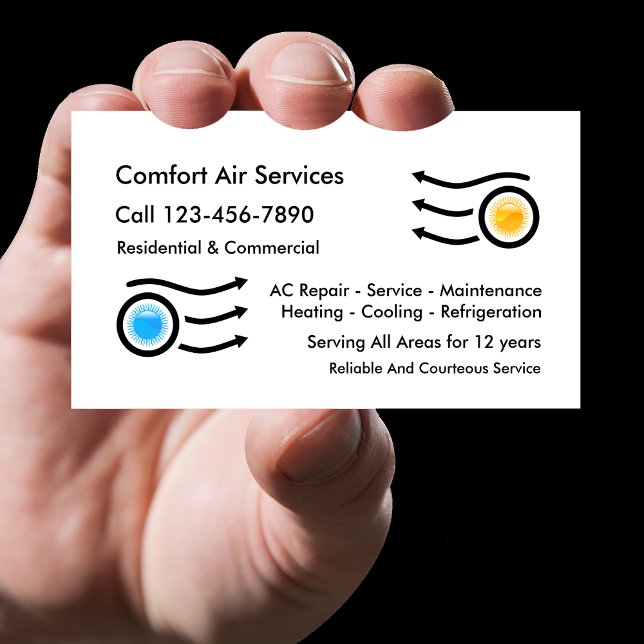 Simple Air Conditioning Business Cards (Creator Uploaded)