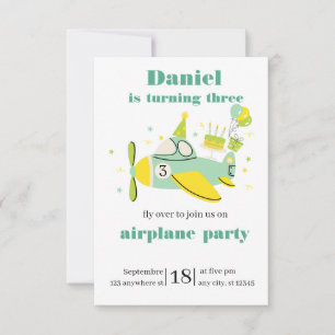Simple Airplane Birthday Invitation ✈️