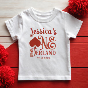 Simple Alice in ONEderland 1st Birthday Girl Name Baby T-Shirt