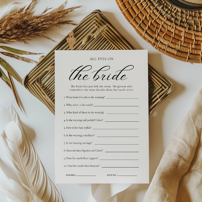 Simple All Eyes On The Bride Bridal Shower Game Invitation (Creator Uploaded)