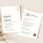 Simple All In One Wedding Invitations With QR Code<br><div class="desc">Discover the perfect blend of elegance and modern convenience with our Simple All-In-One Wedding Invitation. Featuring a sleek, minimalist design, these invitations exude a timeless charm that compliments both classic and contemporary wedding themes. This card integrates a practical QR code, smoothly guiding guests to RSVP online with ease. Ideal for...</div>