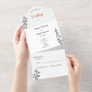 Simple All in One Wedding Invite