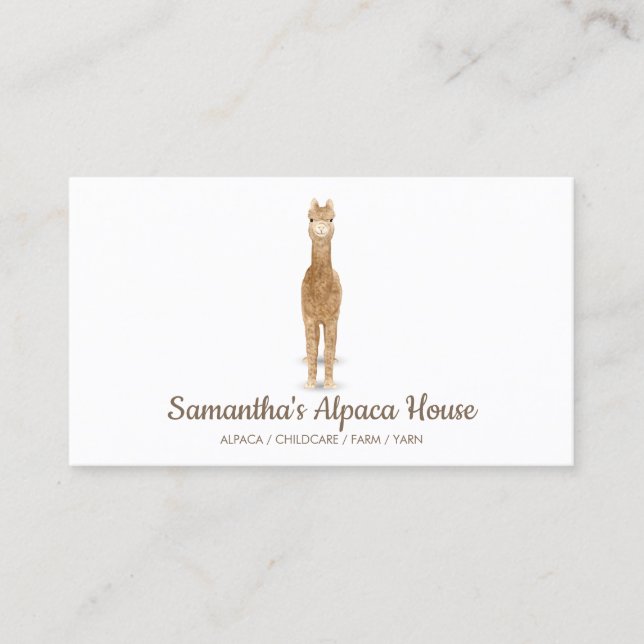Simple Alpaca Ranch Business Card (Front)