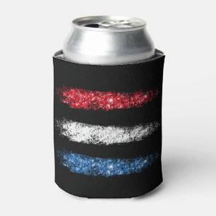 *~* Simple American Flag  Abstract Brush Stroke Can Cooler