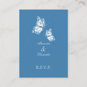 Simple Amparo Blue Butterfly RSVP Note Mini Enclosure Card