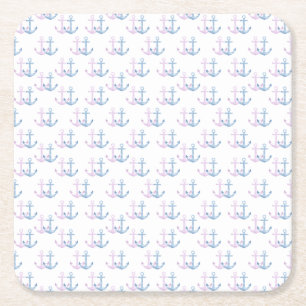 Simple Anchor Duo! Square Paper Coaster