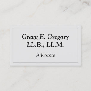 Simple and Basic Advocate Business Card