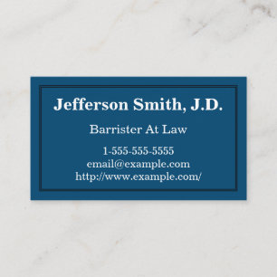 Simple and Basic Barrister At Law Business Card