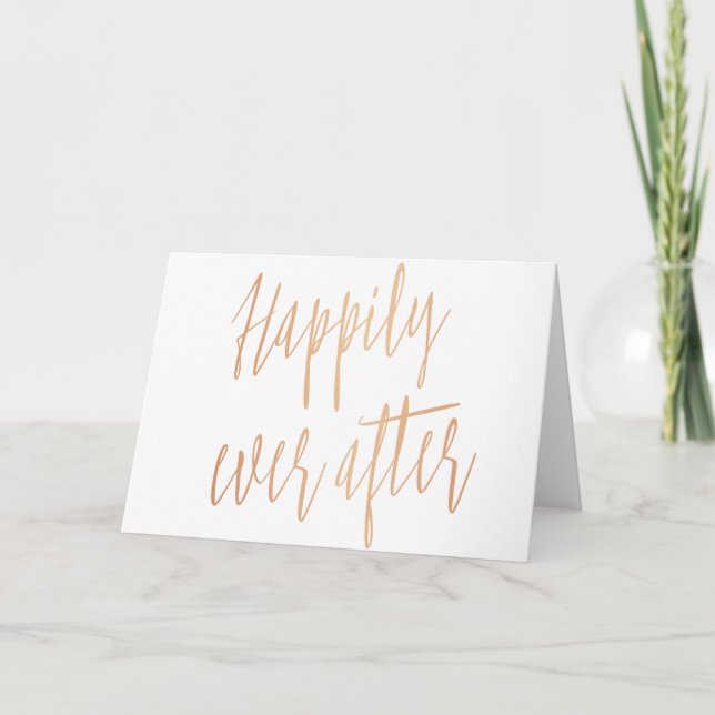 Simple and beautiful "Happily ever after" wedding Card (Front)