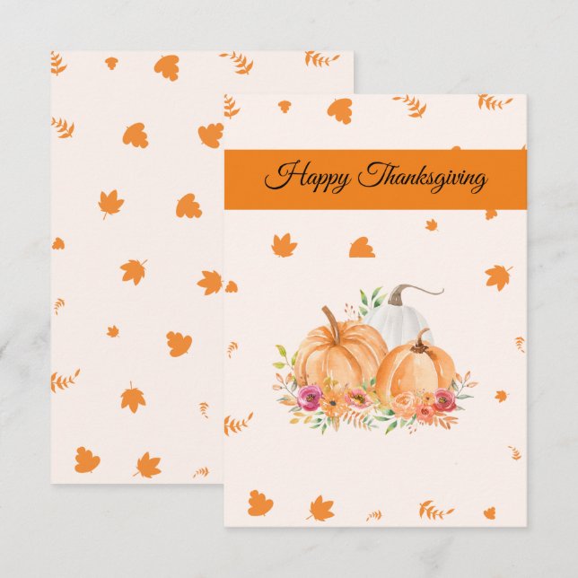 Simple and beautiful  Happy Thanksgiving  Card (Front/Back)