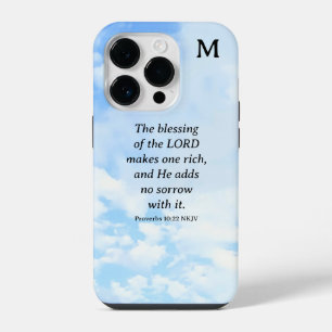 Simple and Beautiful Proverbs Bible Verse Blue Sky iPhone 14 Pro Case