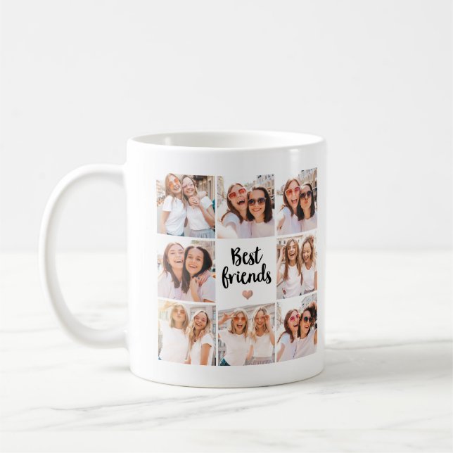Simple and Chic | Best Friends Heart Photo Collage Coffee Mug (Left)