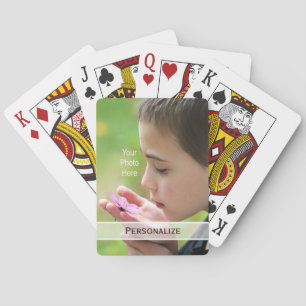 Simple and Chic Borderless Photo With Name Playing Cards