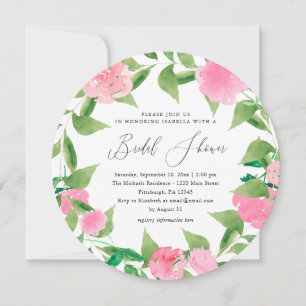 Simple and Chic Floral Bridal Shower Invitation