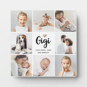 Simple and Chic Photo Collage and Heart for Gigi Plaque