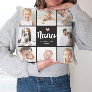 Simple and Chic   Photo Collage and Heart for Nana Cushion