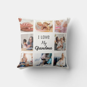 Simple and Chic  Photo Collage for Grandma Cushion