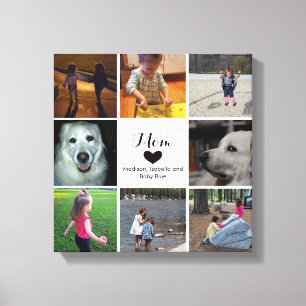 Simple and Chic Photo Collage for Mum with Heart Canvas Print