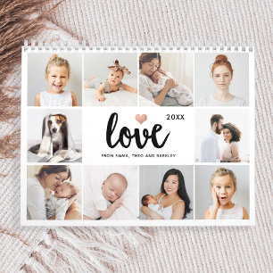 Simple and Chic Photo Collage   Love with Heart Calendar