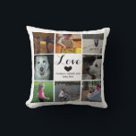 Simple and Chic Photo Collage Love with Heart Cushion<br><div class="desc">This chic black and white design features a photo collage grid. It includes a heart, the word Love in a script font. It can easily be personalised by typing in Mum, Dad, Grandma, Grandpa or any other loved one, as well as your kids names. It makes a wonderful gift for...</div>