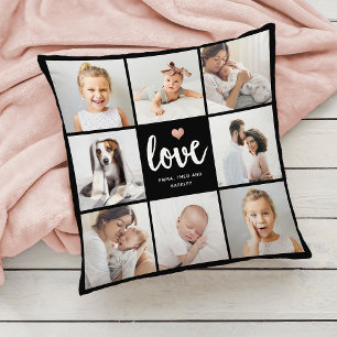Simple and Chic Photo Collage   Love with Heart Cushion