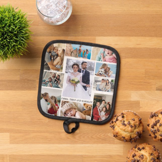 Simple and Chic Photo Collage | Wedding and family Pot Holder (Top Down)