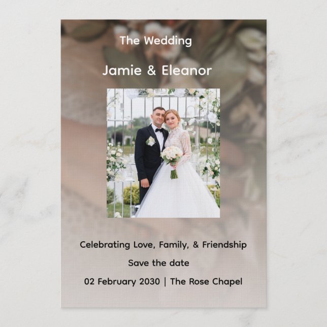 Simple and Class Weeding Invitation  (Front)