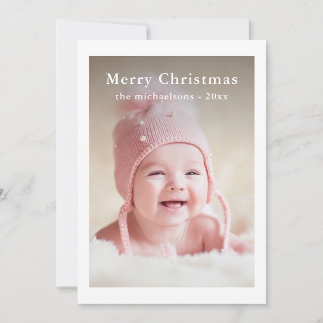 Simple and Classic Merry Christmas Photo Holiday (Front)