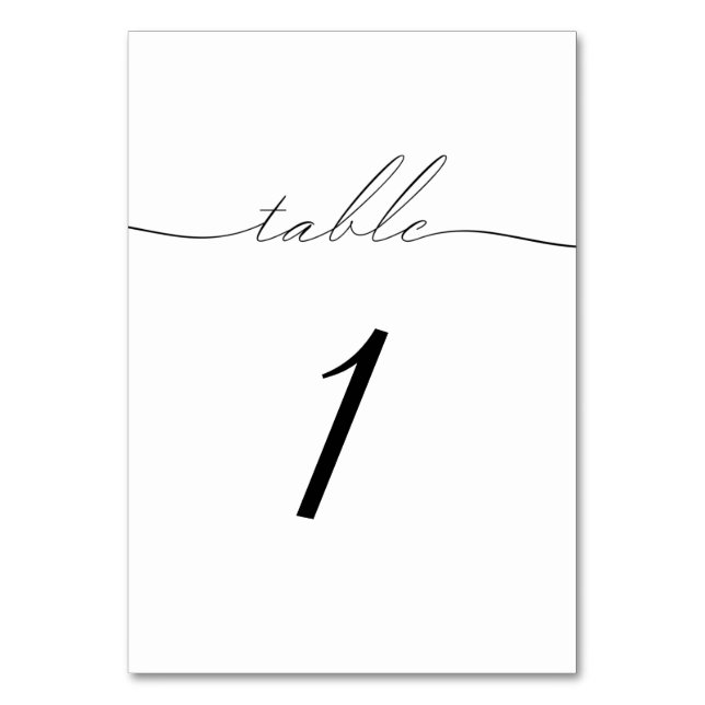 Simple and classic table number (Front)