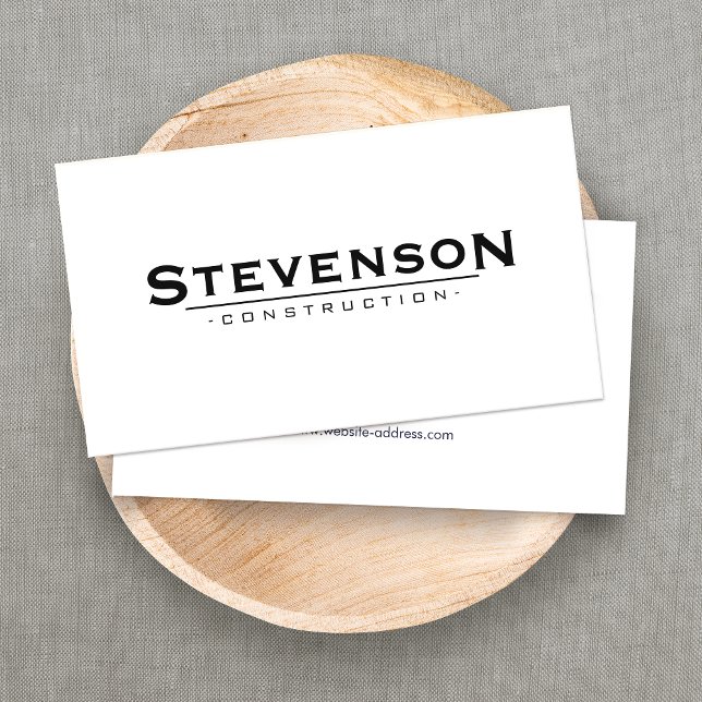 Simple and Classic White Construction Company Business Card (Creator Uploaded)