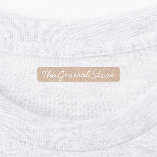 Simple and Clean Kraft Iron On Clothing Label (Affixed)