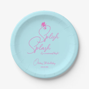 Simple And Clean Mermaid Birthday Party Paper Plate