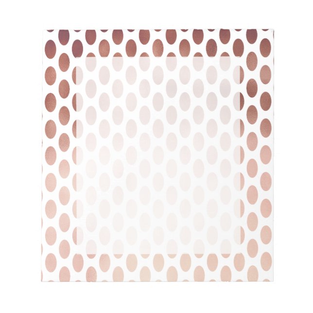 simple and clear faux rose gold polka dots pattern notepad (Front)