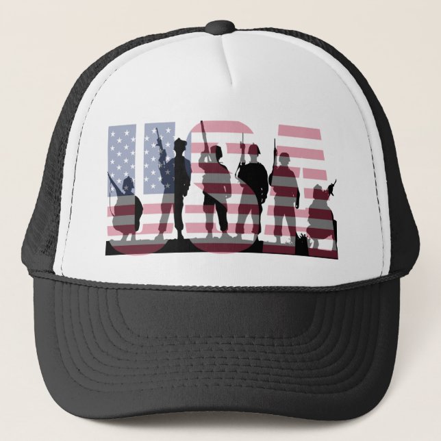 Simple and Colourful US American Flag with Trucker Hat (Front)