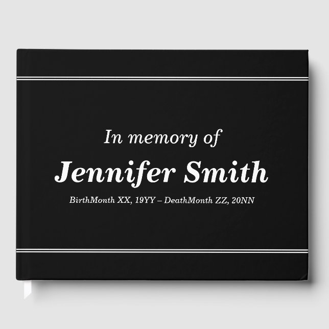 Simple and Conservative Sympathies Guestbook (Front)