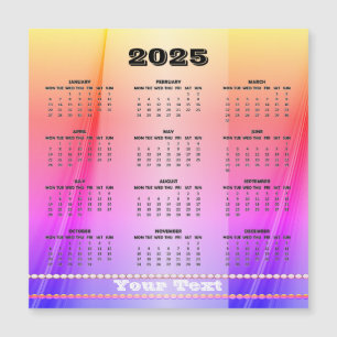 Simple and Cute Calendar 2025 Magnetic Card